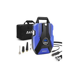 Akface Inflador de neumáticos portátil compresor de aire, bomba de aire digital de 12 V CC para neumáticos de coche, bicicletas