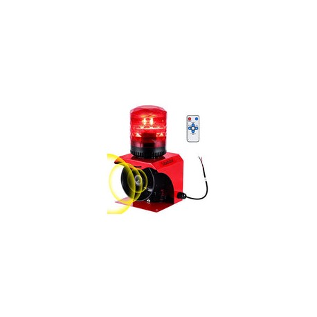 Alarma de sonido industrial y luz de advertencia de emergencia para exteriores, bocina de seguridad, estroboscópica de voz, 120