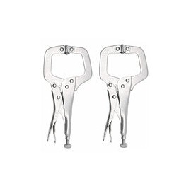 Alicates de bloqueo de acero con pinza tipo C, tipo "C" de 11", pinzas para carpintería de 27,5 cm,dos(Color plata 2)