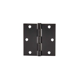 Amazon Basics - Bisagras cuadradas para puerta, 9 cm x 9 cm, 12 unidades, color negro mate