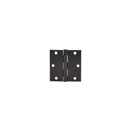 Amazon Basics - Bisagras cuadradas para puerta, 9 cm x 9 cm, 12 unidades, color negro mate