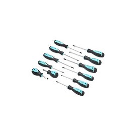 Amazon Basics - Juego de destornilladores magnéticos de 12 piezas, color turquesa