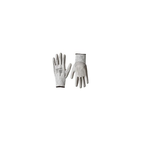 Amazon Basics Guantes de trabajo resistentes a los cortes, nivel de corte A2, guantes recubiertos de poliuretano, pantalla táct