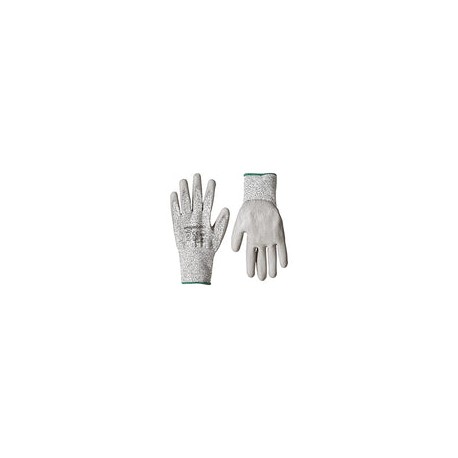Amazon Basics Guantes de trabajo resistentes a los cortes, nivel de corte A2, guantes recubiertos de poliuretano, pantalla táct