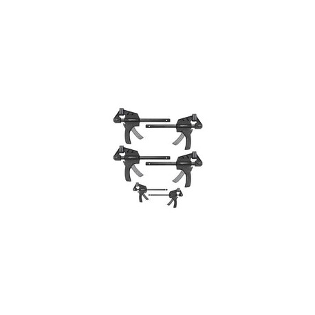 Amazon Basics Juego de 6 abrazaderas de gatillo – 2 piezas de 4 pulgadas, 4 piezas de 6 pulgadas