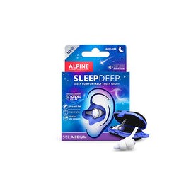 Alpine SleepDeep Tapones de Oídos para Dormir. Tapones de Dormir Ovalados 3D con Gel Supresor de Ruido. Filtros Suaves para Dor