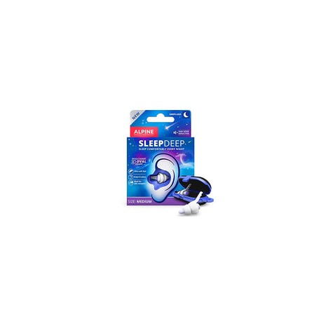 Alpine SleepDeep Tapones de Oídos para Dormir. Tapones de Dormir Ovalados 3D con Gel Supresor de Ruido. Filtros Suaves para Dor