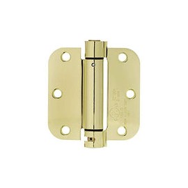 AmazonBasics Bisagra de puerta con cierre automático, 9 cm x 9 cm, 1 pieza, latón pulido