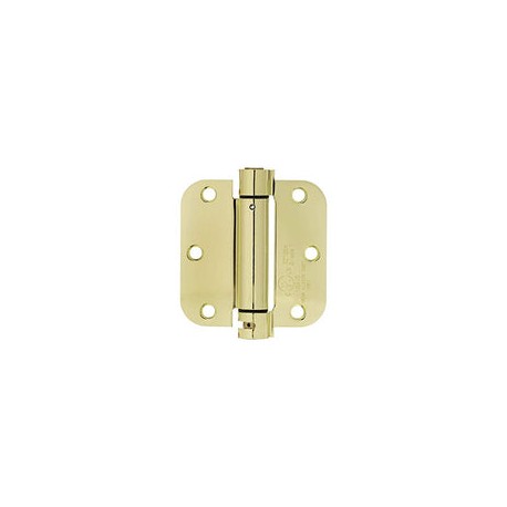 AmazonBasics Bisagra de puerta con cierre automático, 9 cm x 9 cm, 1 pieza, latón pulido