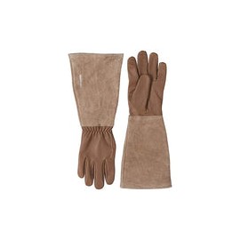 AmazonBasics Leather Gardening Gloves with Forearm Protection, Brown, XL