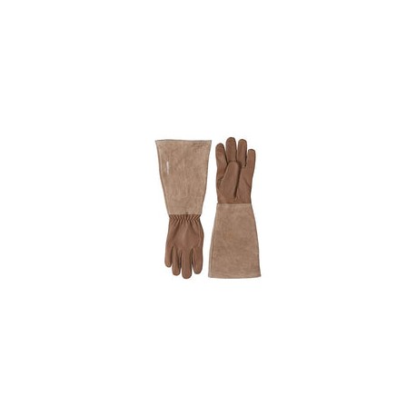 AmazonBasics Leather Gardening Gloves with Forearm Protection, Brown, XL