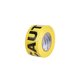 AmazonCommercial Cinta de advertencia (caution), 8 cm x 300 m, amarillo, 4 por paquete