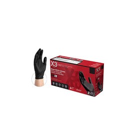 AMMEX - BX342100-BX - Nitrile Gloves - Disposable, Powder Free, Latex Free, 3 mil, Food Safe, Small, Black (Box of 100)