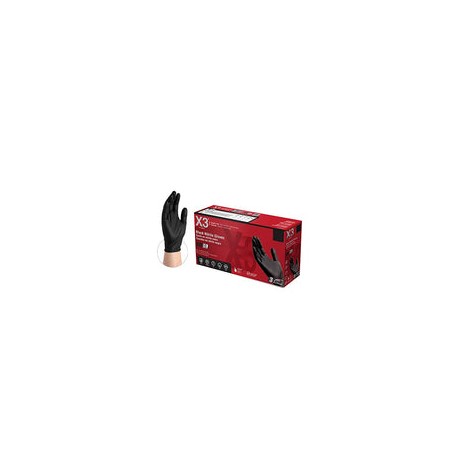 AMMEX - BX342100-BX - Nitrile Gloves - Disposable, Powder Free, Latex Free, 3 mil, Food Safe, Small, Black (Box of 100)
