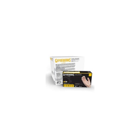 AMMEX - IVPF42100 - GlovePlus - Vinyl Gloves - Powder Free, Disposable, Latex Rubber Free, Non-sterile, Polymer Coated, 4 mil T
