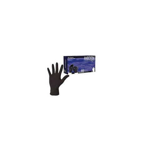 AMBIDERM Guante DE Latex Negro Texturizado 100 Piezas (CH/S)