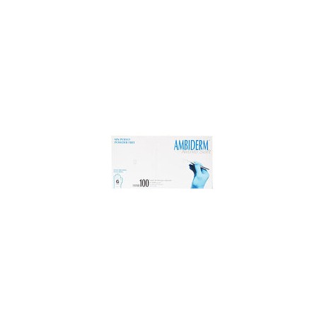 Ambiderm Guante NO ESTERIL Grande NITRILO DESECHABLE Libre DE Latex Y Polvo Azul Caja C/100