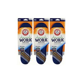 Arm & Hammer - Plantillas de trabajo de espuma viscoelástica acolchadas antifatiga para hombre, Paquete de 3