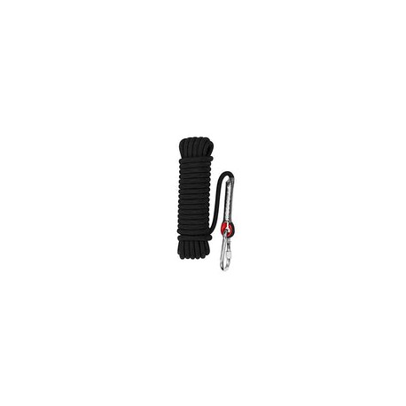 Aoneky 10 mm Cuerda Estática al Aire Libre Cuerda de Escalada, Cuerda de Seguridad Rescate Supervivencia, Multicolor (Negro 1, 