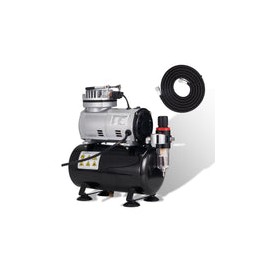 AS186 - Mini Compresor, Compresor de Aerógrafo con Tanque 3 L con Manguera de 1.8 m 1/8, 1/6 HP Compresor con Parada Automática