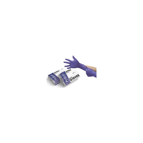 AURORA PROTECT Guantes desechables de nitrilo morados, 110 unidades, destreza, sin polvo, sin látex, ambidiestro, con textura d