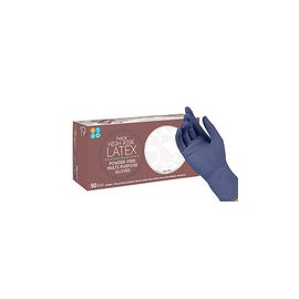 ASAP Thick High Risk Latex Powder Free Industrial Multi-Purpose Gloves, 12 inch Extended Cuff, Disposable, 14 mil, Dark Blue (M