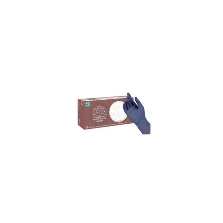 ASAP Thick High Risk Latex Powder Free Industrial Multi-Purpose Gloves, 12 inch Extended Cuff, Disposable, 14 mil, Dark Blue (M
