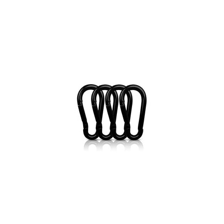 AUTMATCH - Mosquetón de acero al carbono con revestimiento de electroforos de 7,62 cm (3 unidades), color negro