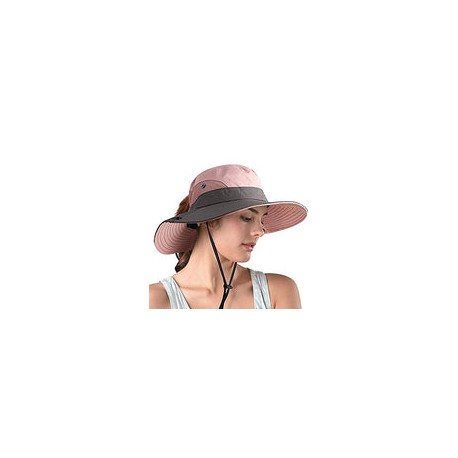 AUTOWT Sombreros de Sol para Mujeres, Mujer Agujero de Cola de Caballo Sombrero Cubo ala Ancha Algodón Sombreros Sol de Verano 