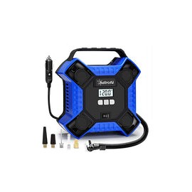 AstroAI Compresor de Aire 12V DC, Inflador de Llantas Neumaticos Electrico160 PSI con adaptador de corriente para coche, Apagad