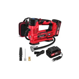 AVID POWER Inflador de neumáticos, compresor de aire portátil, bomba de neumáticos de coche inalámbrica de 20 V con batería rec