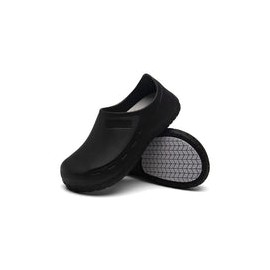 AW ANY WELL Zapatos de chef unisex profesionales resistentes al agua al aceite de enfermería antideslizantes, color negro y bla