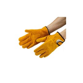 1 par de guantes de cuero ignífugos, color amarillo, duraderos, anticalor, guantes de seguridad para trabajo, para camping, sol