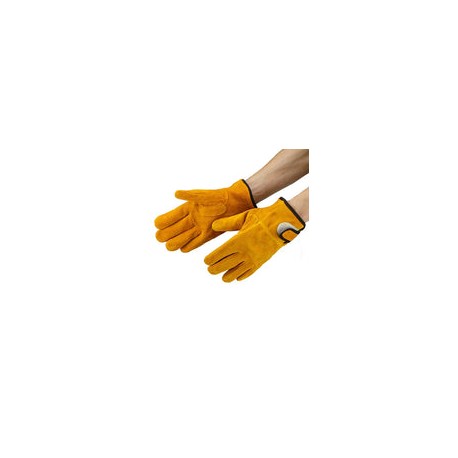 1 par de guantes de cuero ignífugos, color amarillo, duraderos, anticalor, guantes de seguridad para trabajo, para camping, sol