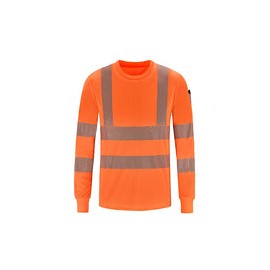 AYKRM Camisas de trabajo de construcción de manga larga de alta visibilidad, ropa de trabajo de clase 3, camisa de alta visibil