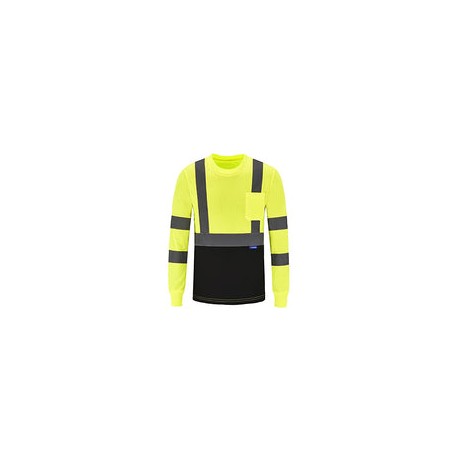 AYKRM Camiseta de seguridad reflectante de alta visibilidad de manga larga (XS-6XL), Amarillo, Medium