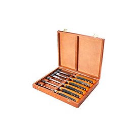 Bahco 424P-S6 Bevel Edge Chisel Set of 6 in a Wooden Box by Bahco