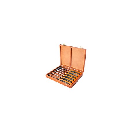 Bahco 424P-S6 Bevel Edge Chisel Set of 6 in a Wooden Box by Bahco