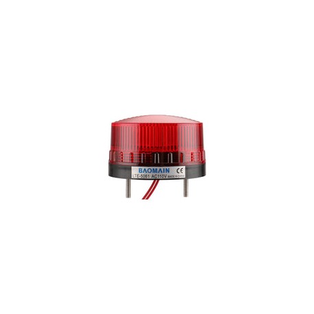 Baomain Industrial Signal Warning lamp Alrededor Rojo Luz de advertencia Parpadeo LTE-5061 AC 110V 3W