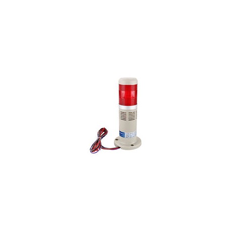 Baomain Luz intermitente de advertencia de alarma 24V DC industrial con zumbador de luz brillante LED roja lámpara de torre de 