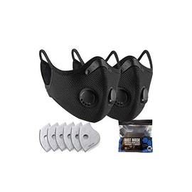 BASE CAMP M Plus Máscara facial antipolvo con válvulas inteligentes paquete de 3 con filtros de carbón activado (2)