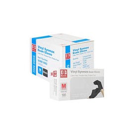 Basic Guantes desechables de vinilo Synmax, 1000 unidades, sin látex y sin polvo, tamaño mediano, color negro
