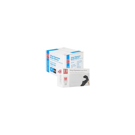 Basic Guantes desechables de vinilo Synmax, 1000 unidades, sin látex y sin polvo, tamaño mediano, color negro