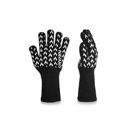 BBQ Grill Oven Mitts Guantes Tejido ignífugo de Alta Temperatura ignífugo más Silicona con Aislamiento Horno microondas Horno G