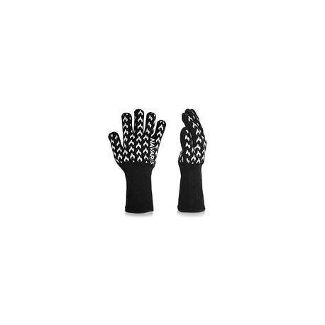 BBQ Grill Oven Mitts Guantes Tejido ignífugo de Alta Temperatura ignífugo más Silicona con Aislamiento Horno microondas Horno G