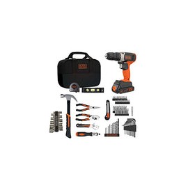 beyond by BLACK+DECKER - BDPK70284C1AEV Juego de herramientas para el hogar con taladro/desarmador de 20 V máx, 83 piezas