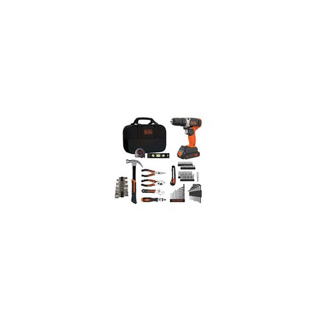 beyond by BLACK+DECKER - BDPK70284C1AEV Juego de herramientas para el hogar con taladro/desarmador de 20 V máx, 83 piezas