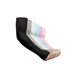 Beister 6 pares de mangas de protección UV para brazos con orificio para el pulgar, 6 pares (negro/blanco/gris/morado/azul/rosa