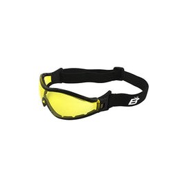 Birdz Eyewear Boogie Z87.1 - Gafas de seguridad acolchadas de espuma para motocicleta, esquí, paracaidismo, marcos negros con l
