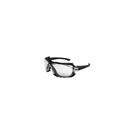 Birdz Gafas de sol deportivas acolchadas de seguridad para motocicleta, color negro con lente transparente
